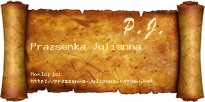 Prazsenka Julianna névjegykártya